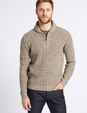 Textured Shawl Zip Neck Jumper 40.00 €
