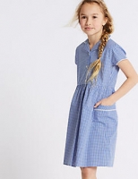 Marks and Spencer  Girls Plus Fit Gingham Pure Cotton Dress