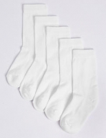 Marks and Spencer  5 Pairs of Cotton Rich Sports Socks  (3-16 Years)