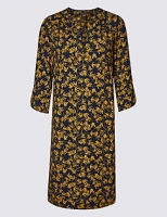 Marks and Spencer  Satin Floral Print Tunic Midi Dress
