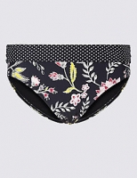 Marks and Spencer  Floral Print Roll Top Bikini Bottoms