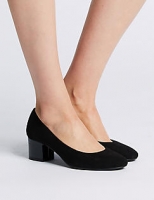 Marks and Spencer  Wide Fit Block Heels Court Shoes