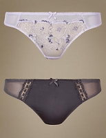 Marks and Spencer  2 Pack Embroidered Thong