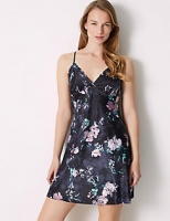 Marks and Spencer  Satin Floral Print Strappy Chemise