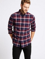 Marks and Spencer  Flannel and Brushed Cotton Checked Shirt
