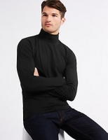 Marks and Spencer  Cotton Rich Roll Neck Top