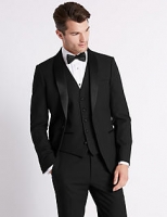 Marks and Spencer  Black Textured Slim Fit 3 Piece Suit