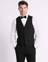 Marks and Spencer  Black Textured Slim Fit Waistcoat