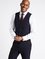 Marks and Spencer  Navy Textured Slim Fit Waistcoat