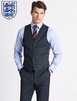 Marks and Spencer  Navy Slim Fit Wool Waistcoat