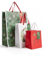 Marks and Spencer  Christmas Foliage Gift Bags Pack of 3