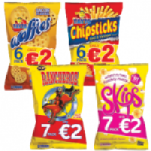 Tayto Waffles/Chipsticks/Rancheros/Skips 2.00 €