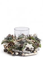 Marks and Spencer  Woodland Pine Wreath Pillar Candle Holder