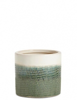 Marks and Spencer  14cm Green Texture Ombre Glaze Planter