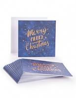 Marks and Spencer  Copper Text Christmas Charity Cards Pack of 20