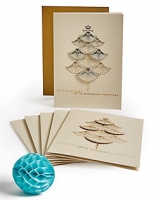 Marks and Spencer  Gold Deco Luxury Christmas Charity Cards Pack of 6