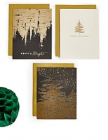 Marks and Spencer  Black & Gold Christmas Charity Cards Pack of 20
