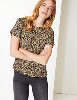 Marks and Spencer  Animal Print Short Sleeve Shell Top
