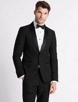 Marks and Spencer  Big & Tall Black Textured Slim Fit Suit