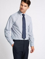 Marks and Spencer  2 Pack Cotton Blend Regular Fit Shirts with Tie