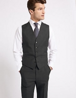 Marks and Spencer  Grey Textured Tailored Fit Waistcoat
