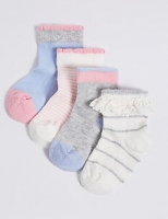 Marks and Spencer  4 Pairs of StaySoft Socks (0-24 Months)