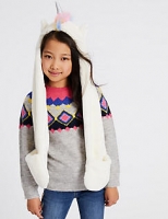 Marks and Spencer  Kids Unicorn Faux Fur Long Trapper (6-14 Years)