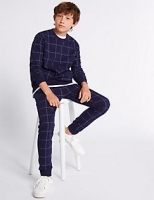 Marks and Spencer  Cotton Rich Grid Joggers (3-16 Years)