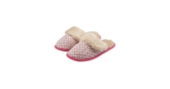 Avenue Ladies Pink Knit Slippers