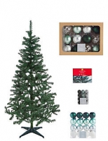 Marks and Spencer  6Ft Tree, Green Bauble & Lights Bundle