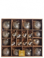 Marks and Spencer  20 Pack Gold Decorative Glass Baubles