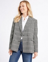 Marks and Spencer  Checked Double Breasted Blazer