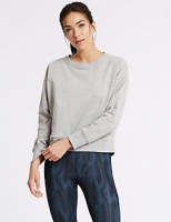 Marks and Spencer  Cotton Rich Marl Long Sleeve Sweatshirt