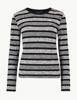 Marks and Spencer  Striped Round Neck Long Sleeve Top
