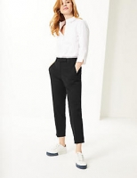 Marks and Spencer  PETITE Cotton Blend Slim Leg Trousers