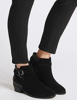 Marks and Spencer  Wide Fit Suede Block Heel Ankle Boots