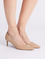 Marks and Spencer  Leather Kitten Heel Court Shoes