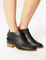 Marks and Spencer  Wide Fit Leather Tie Back Ankle Boots