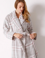 Marks and Spencer  Supersoft Checked Dressing Gown with Belt