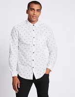 Marks and Spencer  Slim Fit Bee Print Shirt with Pocket