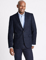 Marks and Spencer  Blue Checked Tailored Fit Jacket