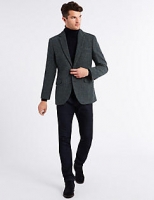 Marks and Spencer  Pure Wool Navy Harris Tweed Tailored Jacket