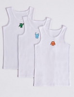 Marks and Spencer  3 Pack Pure Cotton Vests (18 Months - 8 Years)