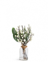 Marks and Spencer  Glitter Berry & Twigs in Clear Vase