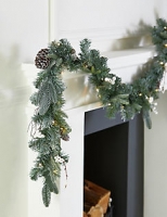 Marks and Spencer  12Ft Lit Snowy Garland