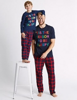 Marks and Spencer  Tis is the Season to be Sleepy Print Pyjama Set