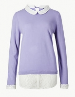 Marks and Spencer  Lace Layered Peter Pan Collar Jumper