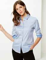 Marks and Spencer  Cotton Rich Spotted Long Sleeve Shirt