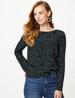 Marks and Spencer  Printed Round Neck Long Sleeve Shell Top