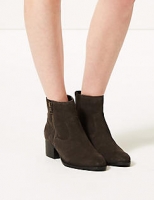 Marks and Spencer  Suede Block Heel Ankle Boots